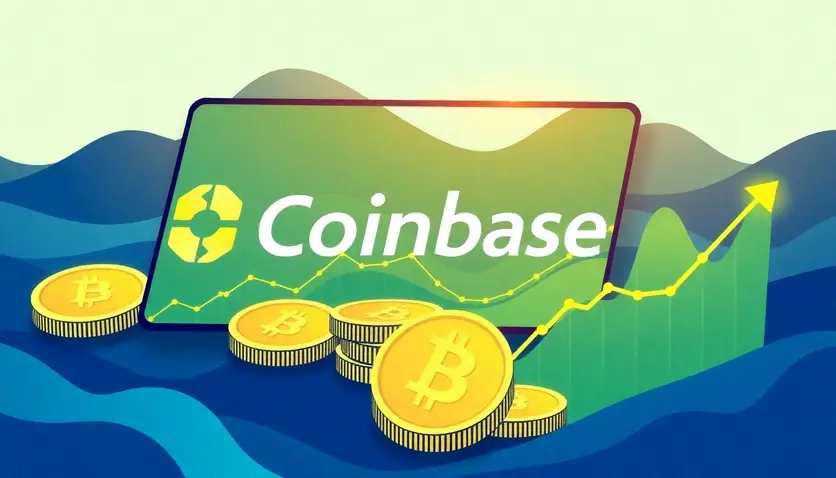 Illustration de nouvelles cryptomonnaies sur Coinbase avec des graphiques de croissance