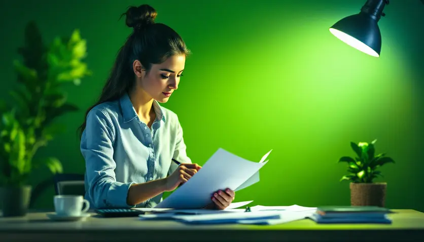 Une image représentant une décision financière éclairée, avec une personne tenant une calculatrice et des documents financiers, symbolisant le choix d'un crédit personnel.